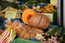 Kürbis am Marktstand.