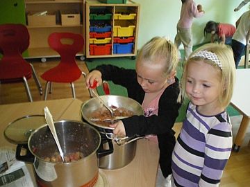 Waschen, Schneiden, Kochen und dann durch die Flotte Lotte passieren -die Äpfel.