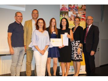 KG Maishofen, v.l.:Dr. Holger Förster, AVOS, Dr. Harald Seiss, SGKK, Maud Bukovics, AVOS, Andrea Mittermayr, GBA, Magdalena Böhm, GBA, Mag. Angelika Bukovski MIM, GF AVOS, LH-Stv. Dr. Christian Stöckl