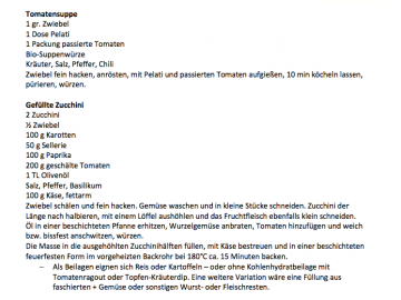 Rezept Tomatensuppe und gefüllte Zucchini